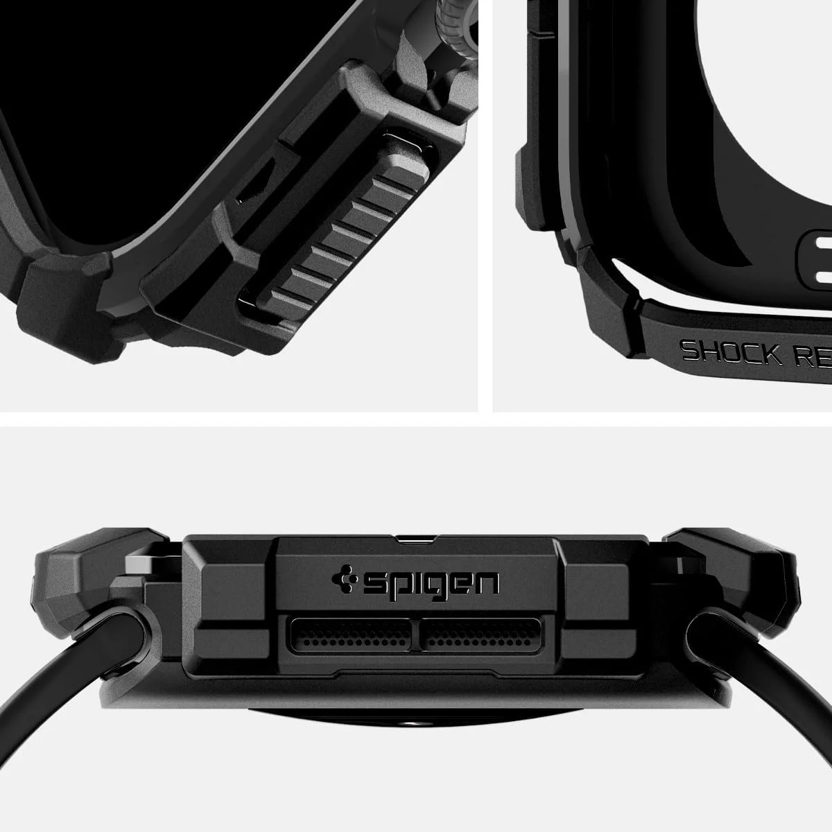 Spigen Rugged Armor - Apple Watch 11/10 42MM Hoesje - Zwart afbeelding 9