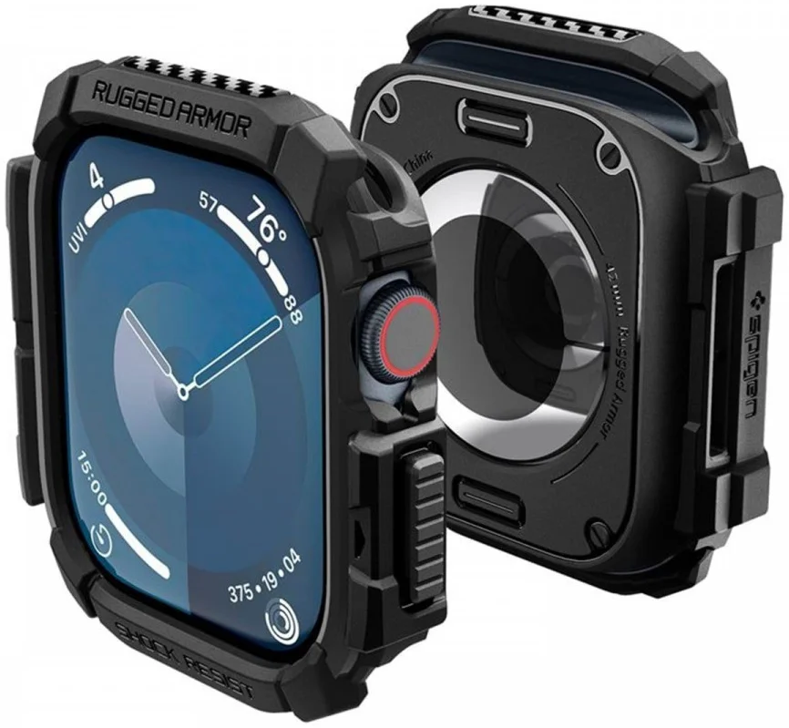 Spigen Rugged Armor - Apple Watch 11/10 42MM Hoesje - Zwart afbeelding 15