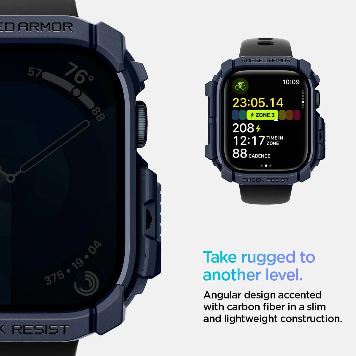 Spigen Rugged Armor - Apple Watch 11/10 42MM Hoesje - Blauw afbeelding 7