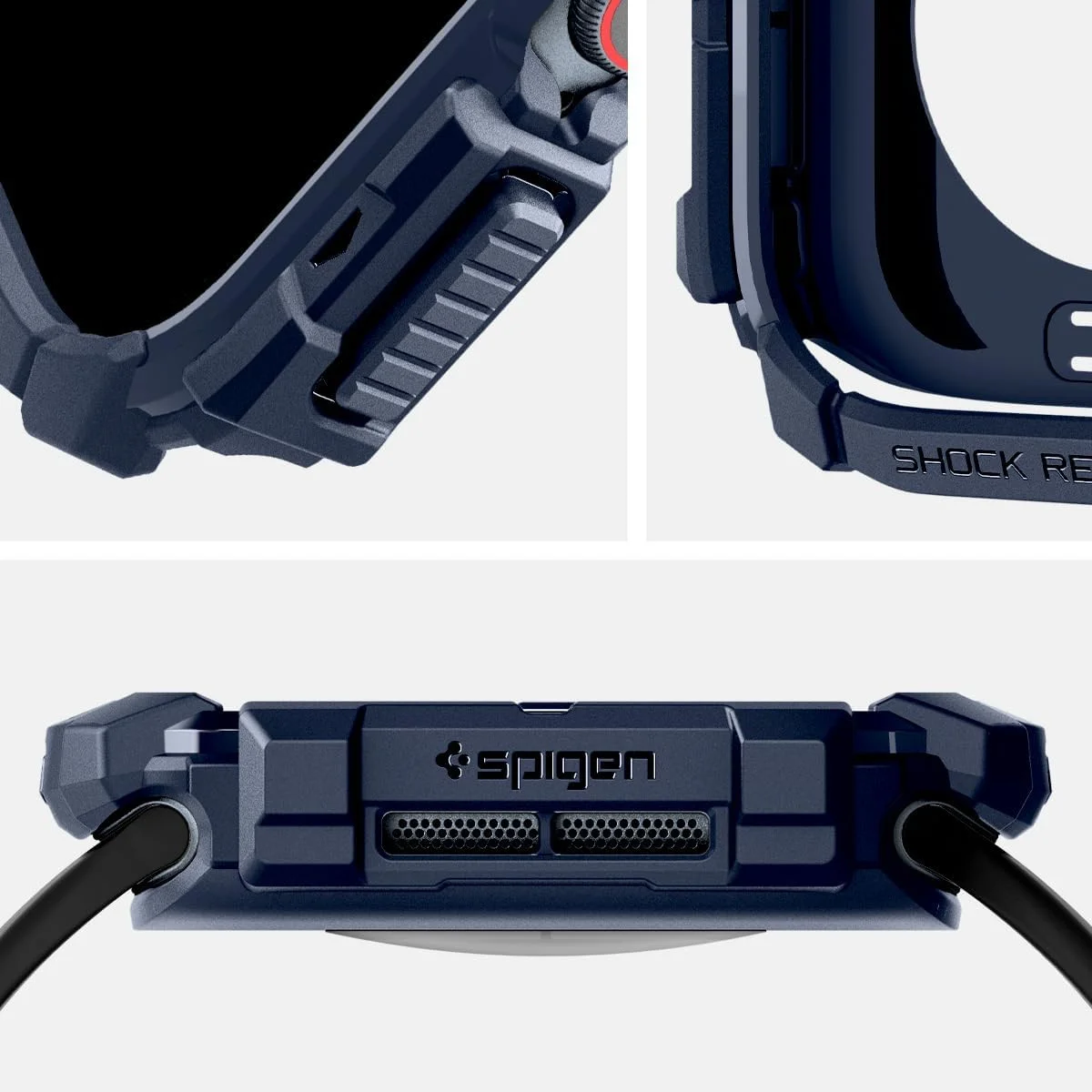 Spigen Rugged Armor - Apple Watch 11/10 42MM Hoesje - Blauw afbeelding 8
