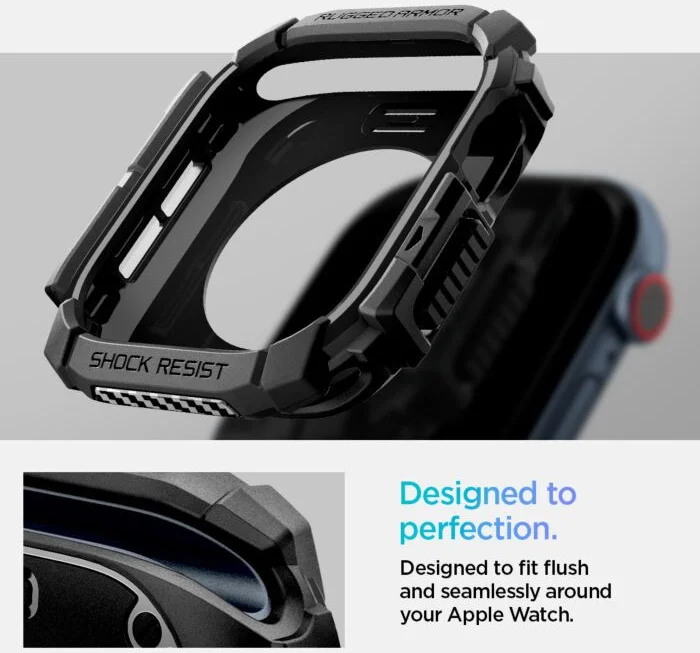 Spigen Rugged Armor - Apple Watch 11/10 46MM Hoesje - Blauw afbeelding 10