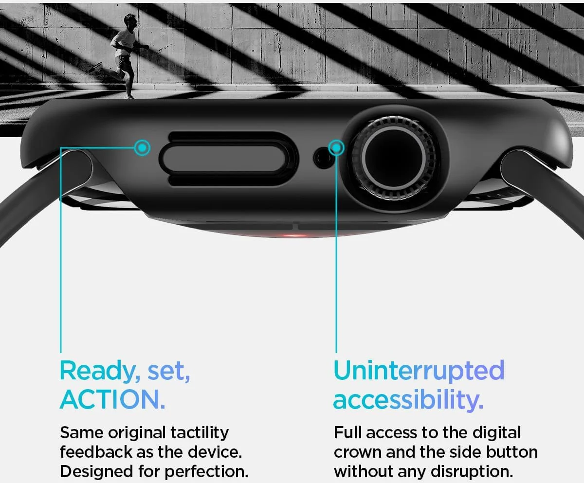 Spigen Thin Fit - Apple Watch 11/10 46MM Bumper Hoesje - Zwart afbeelding 11