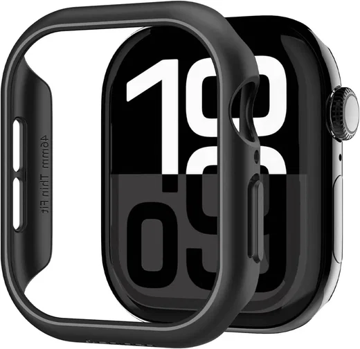 Spigen Thin Fit - Apple Watch 11/10 46MM Bumper Hoesje - Zwart afbeelding 2