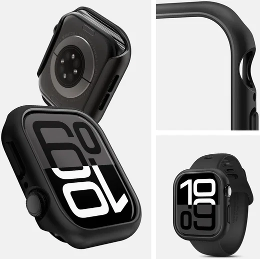 Spigen Thin Fit - Apple Watch 11/10 46MM Bumper Hoesje - Zwart afbeelding 5