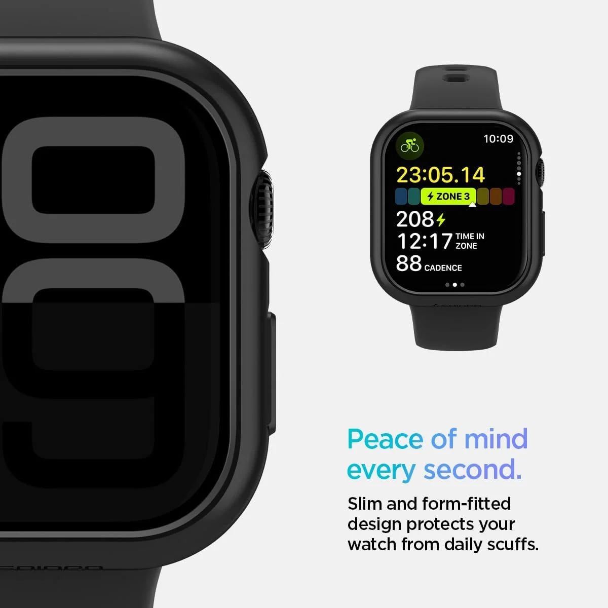 Spigen Thin Fit - Apple Watch 11/10 46MM Bumper Hoesje - Zwart afbeelding 7