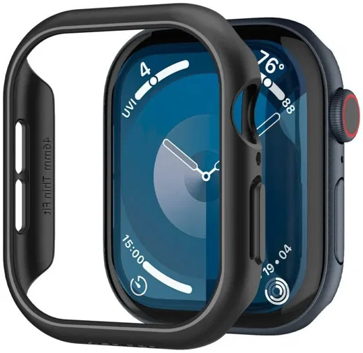 Spigen Thin Fit - Apple Watch 11/10 46MM Bumper Hoesje - Zwart afbeelding 8