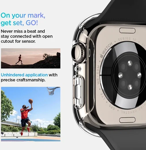 Spigen Thin Fit - Apple Watch 11/10 46MM Bumper Hoesje - Transparant afbeelding 11