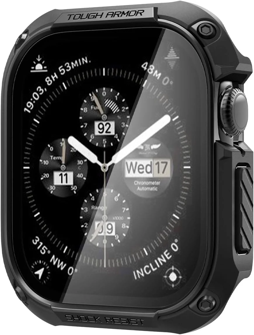 Spigen Tough Armor - Apple Watch 11/10 46MM Hoesje Full Protect - Zwart afbeelding 1