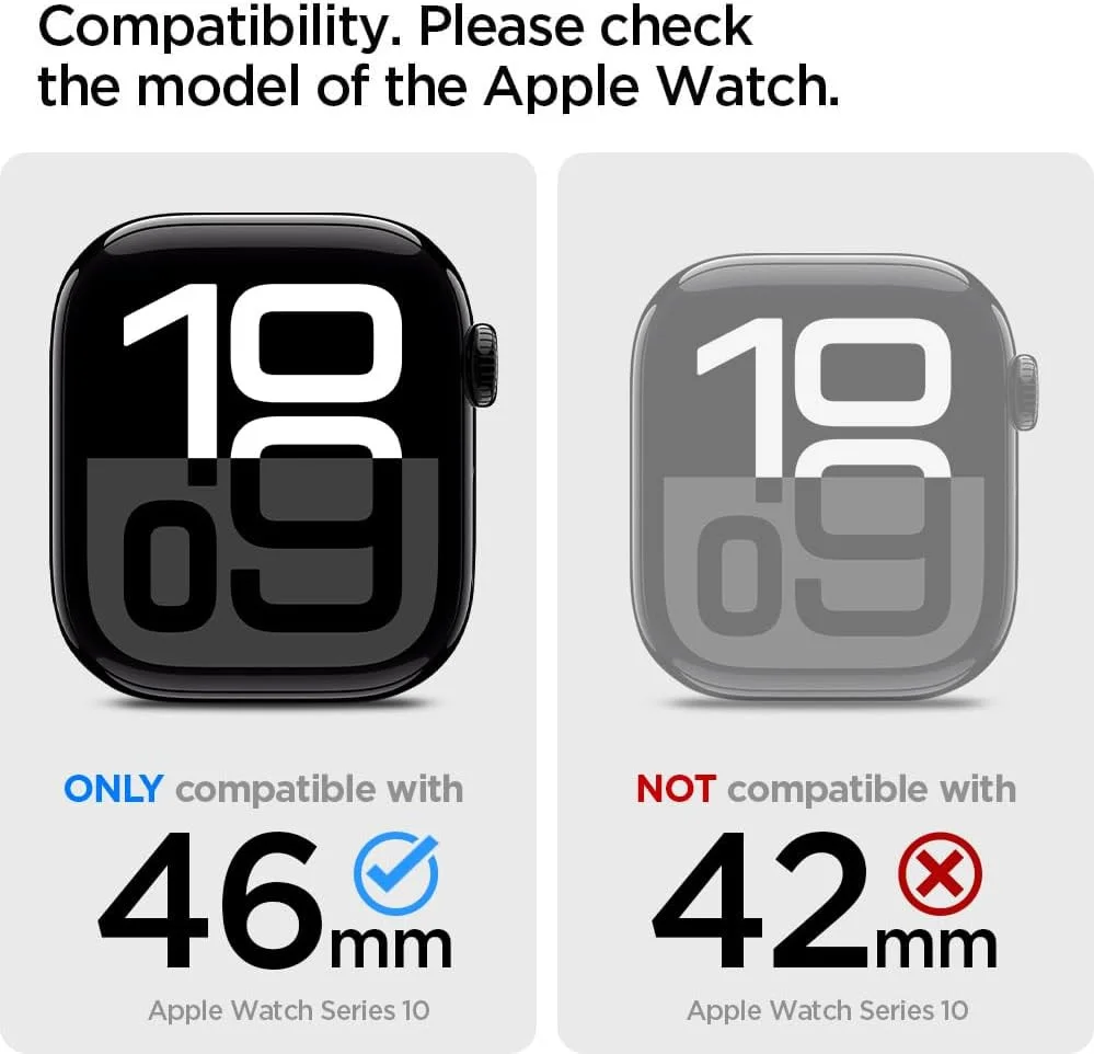 Spigen Tough Armor - Apple Watch 11/10 46MM Hoesje Full Protect - Zwart afbeelding 3
