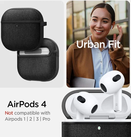 Spigen Urban Fit Apple AirPods 4 Hoesje Zwart afbeelding 2