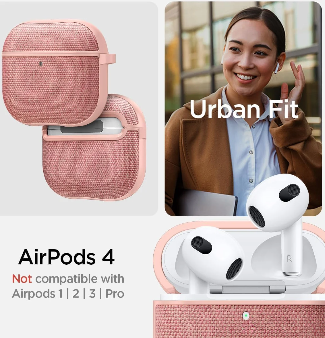 Spigen Urban Fit Apple AirPods 4 Hoesje Roze Goud afbeelding 2