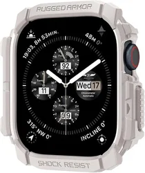 Spigen Rugged Armor - Apple Watch 11/10 42MM Hoesje - Beige afbeelding