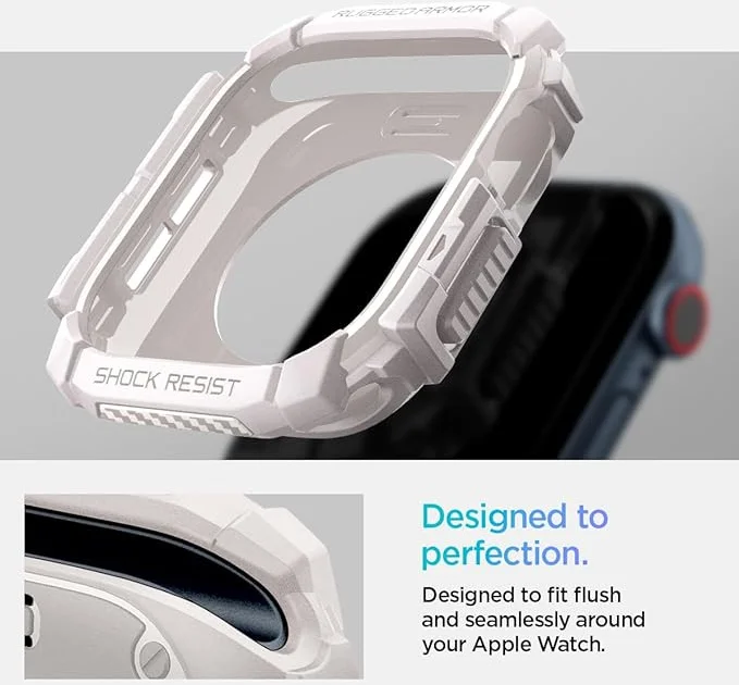 Spigen Rugged Armor - Apple Watch 11/10 42MM Hoesje - Beige afbeelding 3