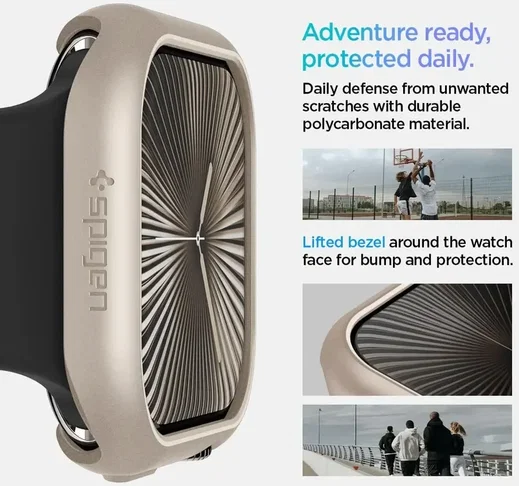 Spigen Thin Fit - Apple Watch 11/10 42MM Bumper Hoesje - Beige afbeelding 8