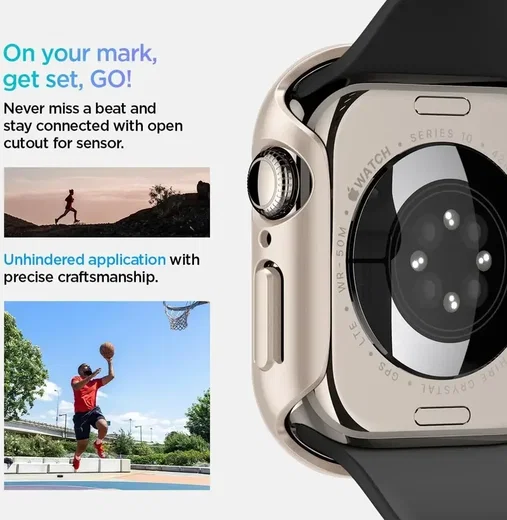 Spigen Thin Fit - Apple Watch 11/10 42MM Bumper Hoesje - Beige afbeelding 9