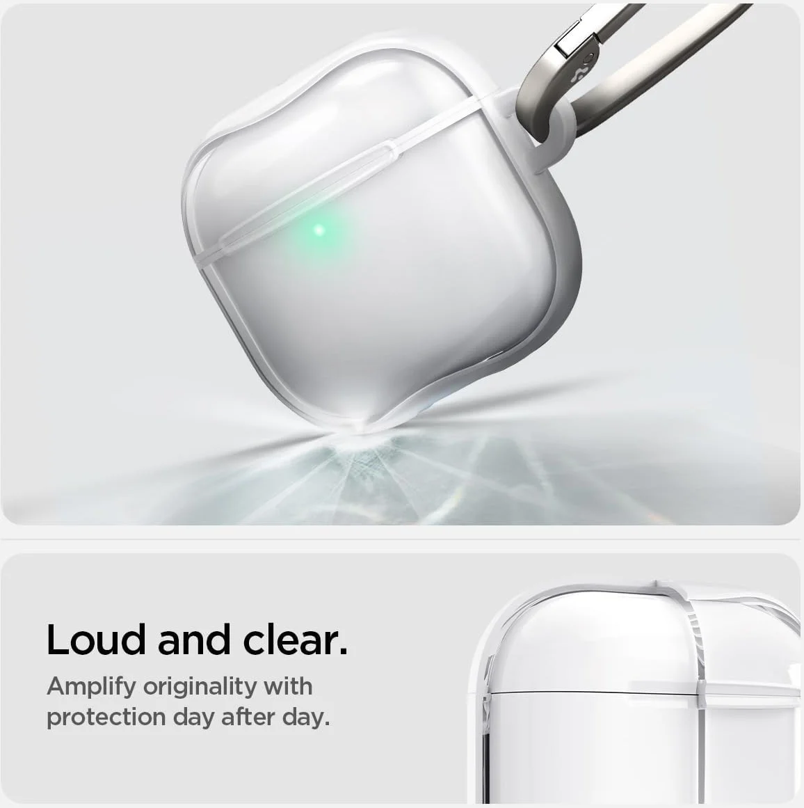 Spigen Ultra Hybrid Apple AirPods 4 Hoesje Transparant Wit afbeelding 3