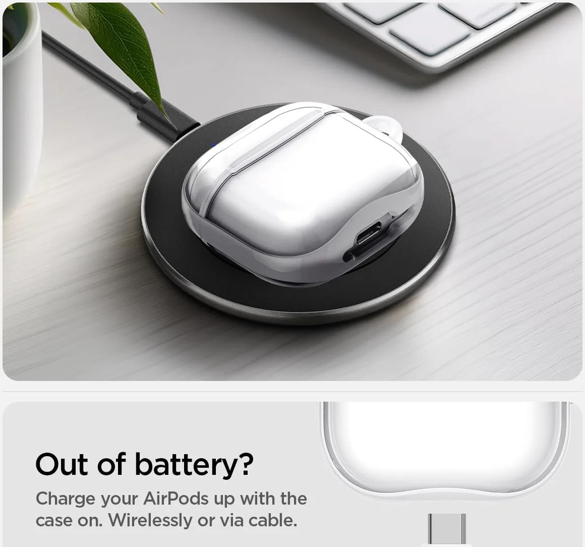 Spigen Ultra Hybrid Apple AirPods 4 Hoesje Transparant Wit afbeelding 5