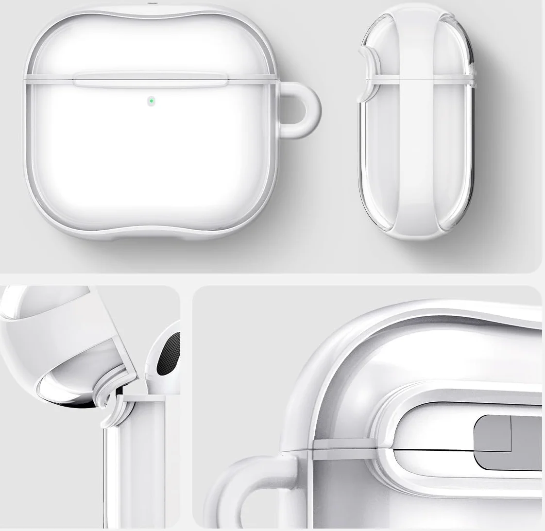 Spigen Ultra Hybrid Apple AirPods 4 Hoesje Transparant Wit afbeelding 7