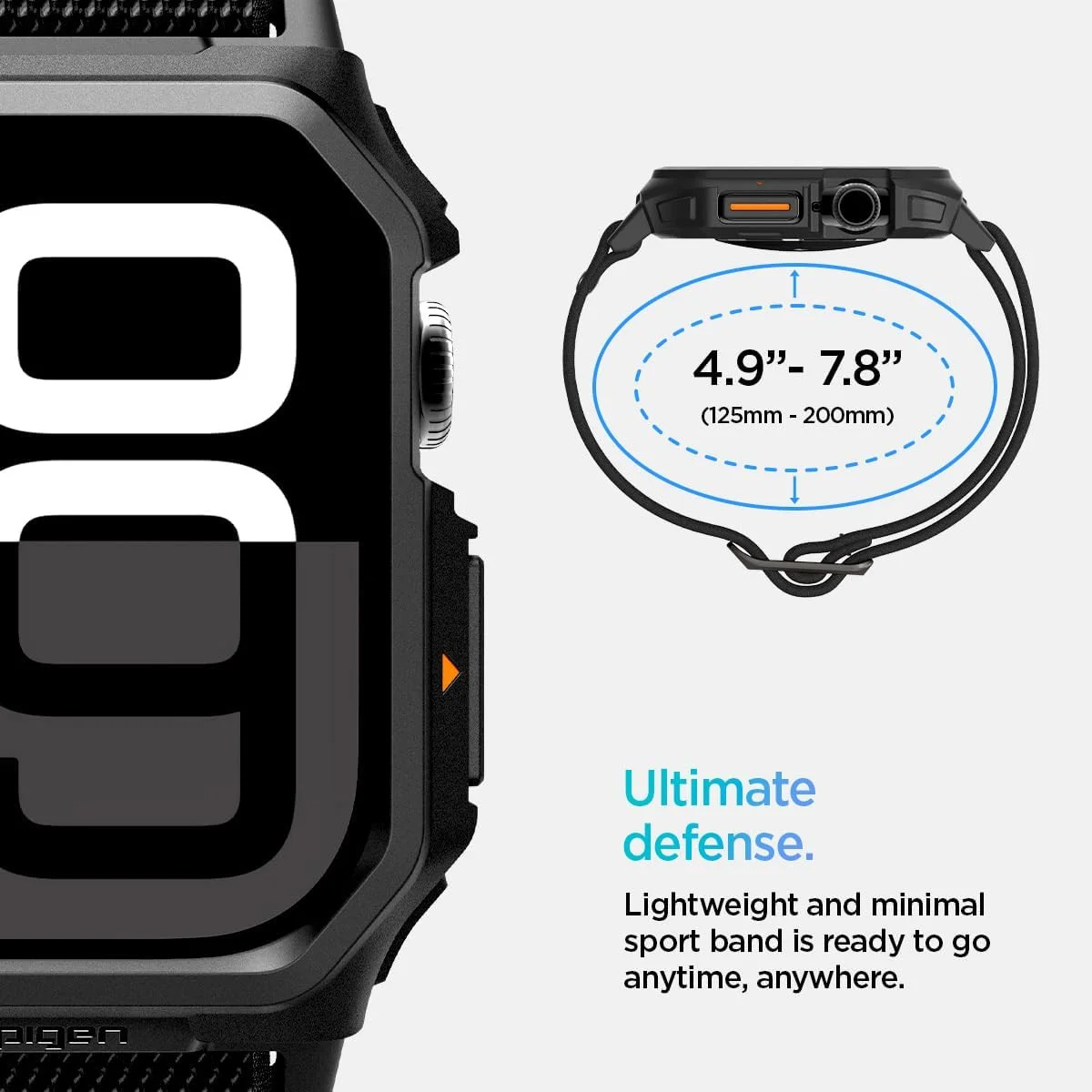 Spigen Lite Fit Pro - Apple Watch 11/10 42MM Hoesje en Bandje - Zwart afbeelding 8