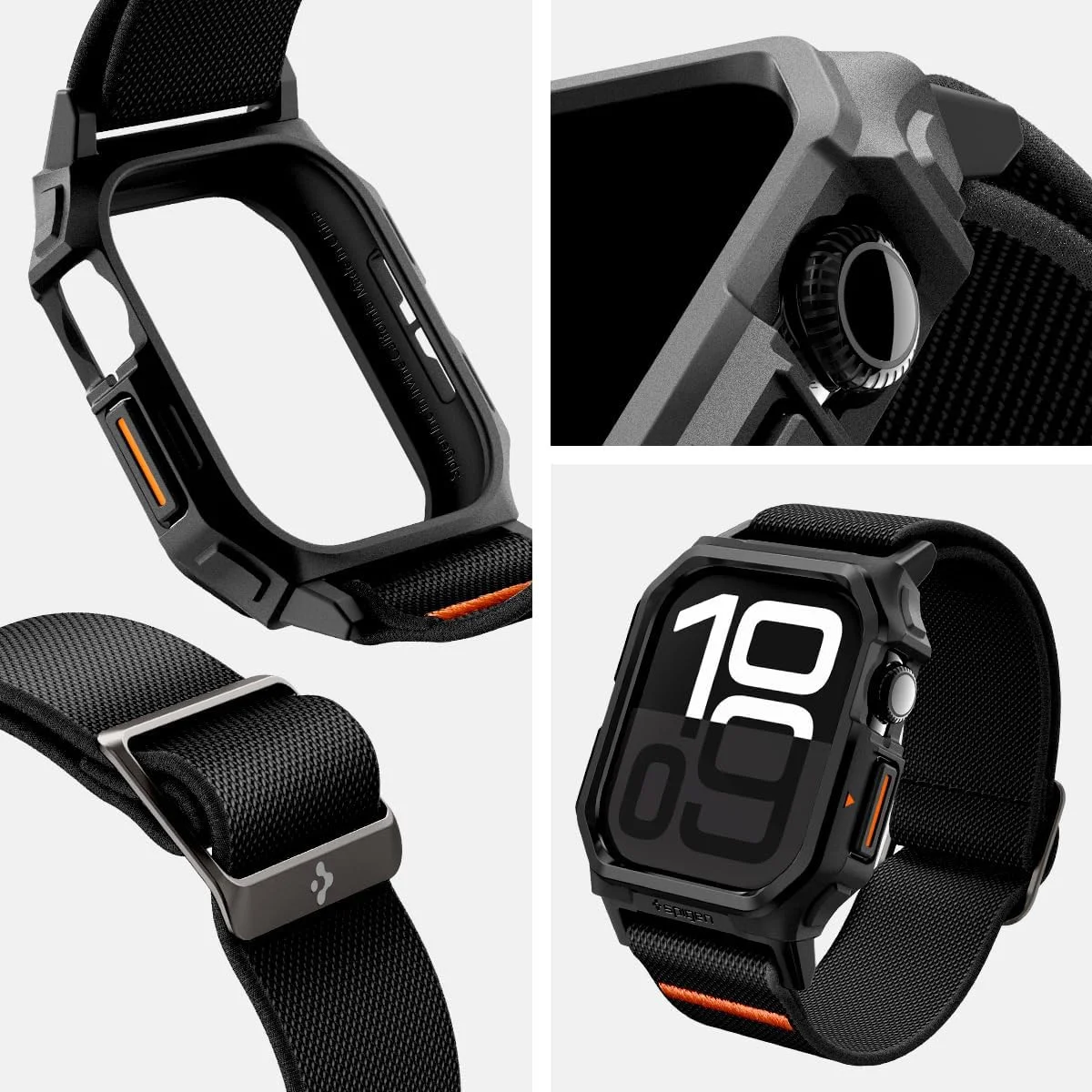 Spigen Lite Fit Pro - Apple Watch 11/10 42MM Hoesje en Bandje - Zwart afbeelding 9