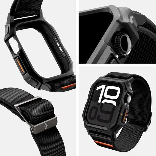 Spigen Lite Fit Pro - Apple Watch 11/10 42MM Hoesje en Bandje - Zwart afbeelding 9