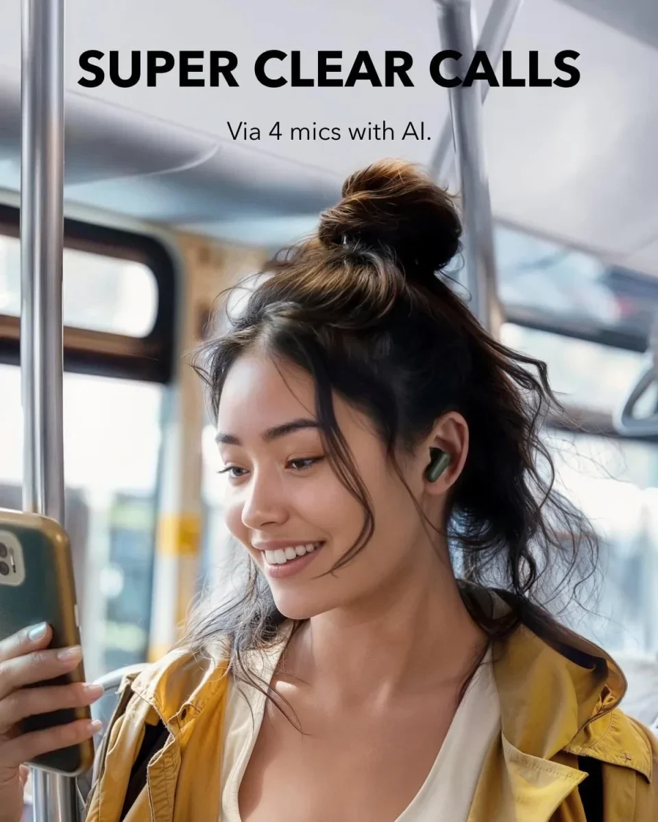 Anker Soundcore P30i Draadloze Oordopjes ANC Bluetooth 5.4 Oortjes Groen afbeelding 5