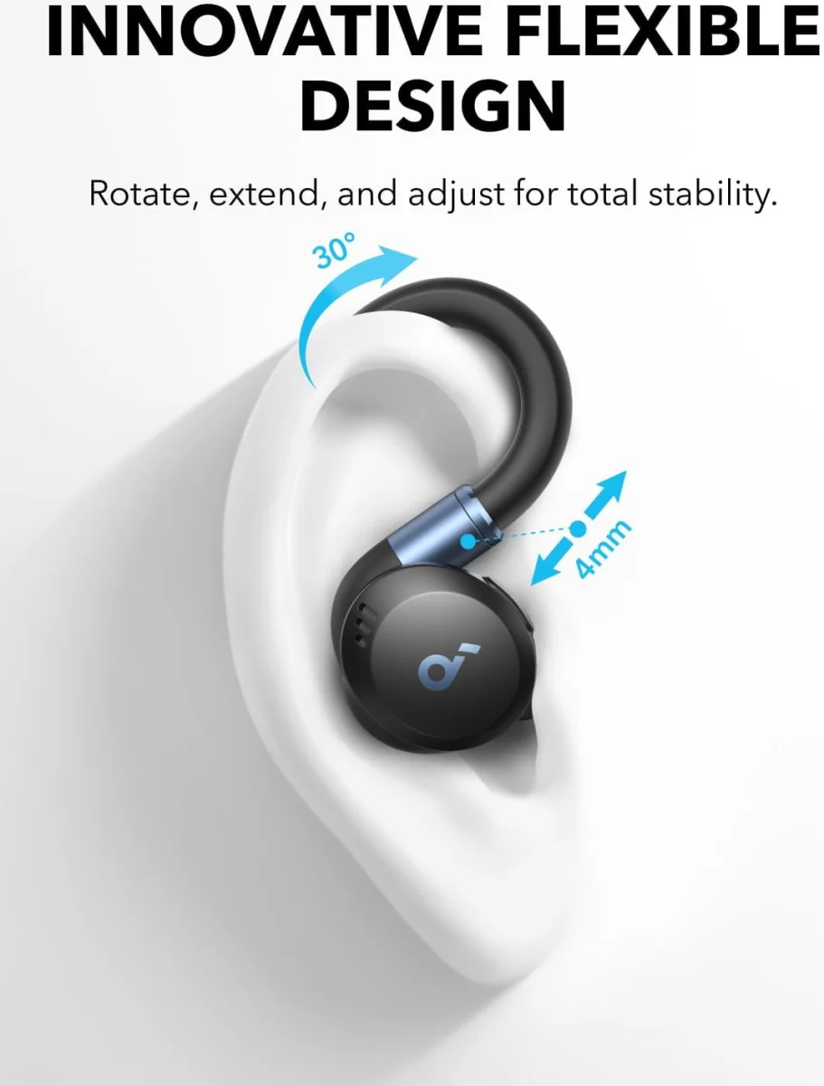 Anker SoundCore Sport X20 ANC Draadloze Sport Oordopjes met Oorhaken Zwart afbeelding 5