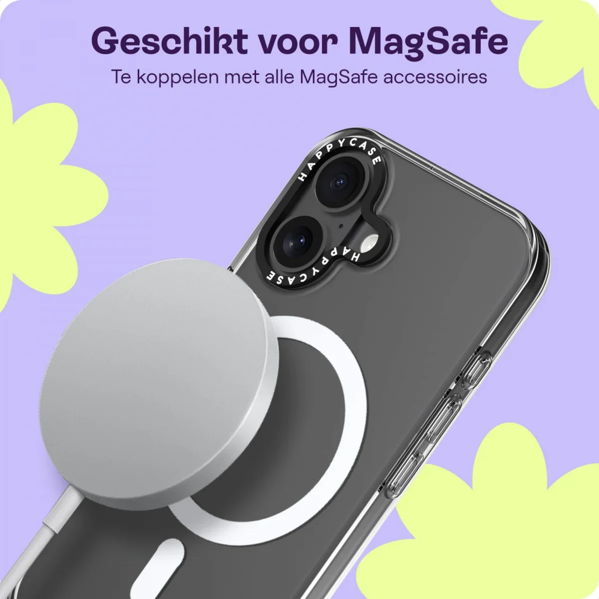 HappyCase Joy Apple iPhone 16 Hoesje MagSafe Back Cover Crystal Clear afbeelding 5