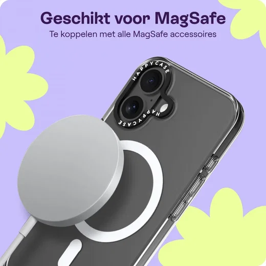 HappyCase Joy Apple iPhone 16 Hoesje MagSafe Back Cover Crystal Clear afbeelding 5