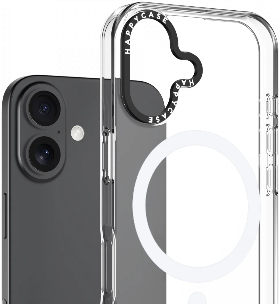 HappyCase Joy Apple iPhone 16 Hoesje MagSafe Back Cover Crystal Clear afbeelding 2