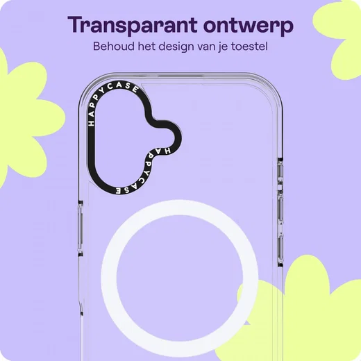 HappyCase Joy Apple iPhone 16 Hoesje MagSafe Back Cover Crystal Clear afbeelding 4