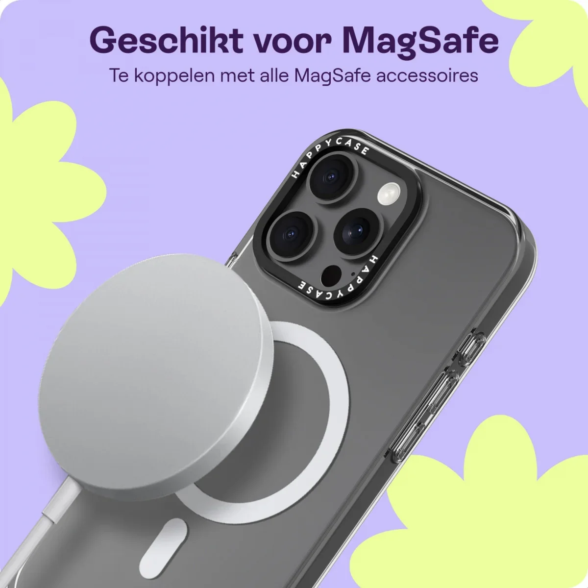 HappyCase Joy Apple iPhone 16 Pro Max Hoesje MagSafe Back Cover Crystal Clear afbeelding 4