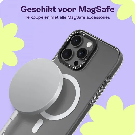 HappyCase Joy Apple iPhone 16 Pro Max Hoesje MagSafe Back Cover Crystal Clear afbeelding 4