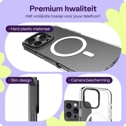 HappyCase Joy Apple iPhone 16 Pro Max Hoesje MagSafe Back Cover Crystal Clear afbeelding 3