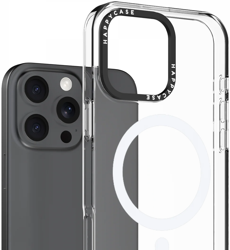 HappyCase Joy Apple iPhone 16 Pro Max Hoesje MagSafe Back Cover Crystal Clear afbeelding 2