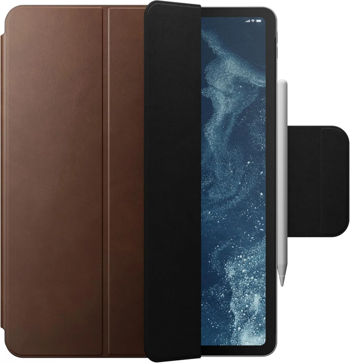 Nomad Leather Folio Plus iPad Air 13 (24/25)/Pro 12.9 (22/21/20/18) Hoes Bruin afbeelding 1