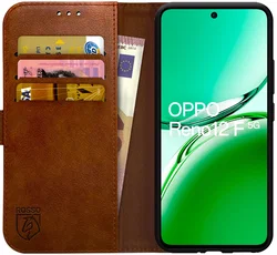 Rosso Element Oppo Reno 12 F Hoesje Book Case Wallet Bruin afbeelding