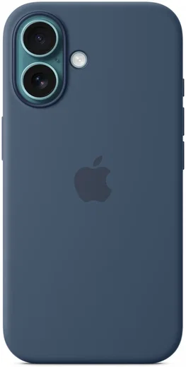 Origineel Apple iPhone 16 Hoesje MagSafe Silicone Case Denim afbeelding 2