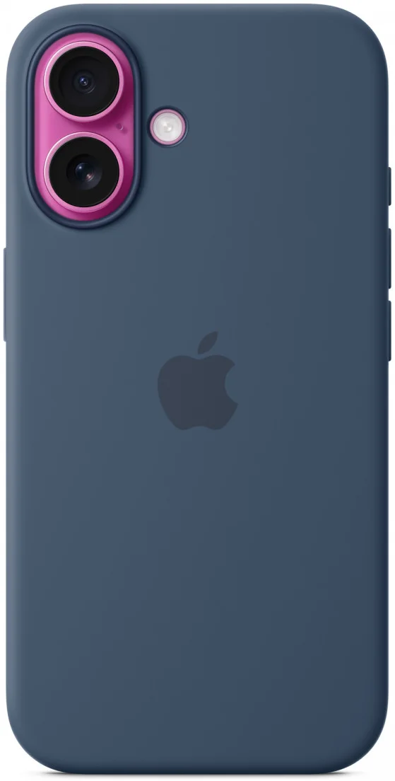 Origineel Apple iPhone 16 Hoesje MagSafe Silicone Case Denim afbeelding 3