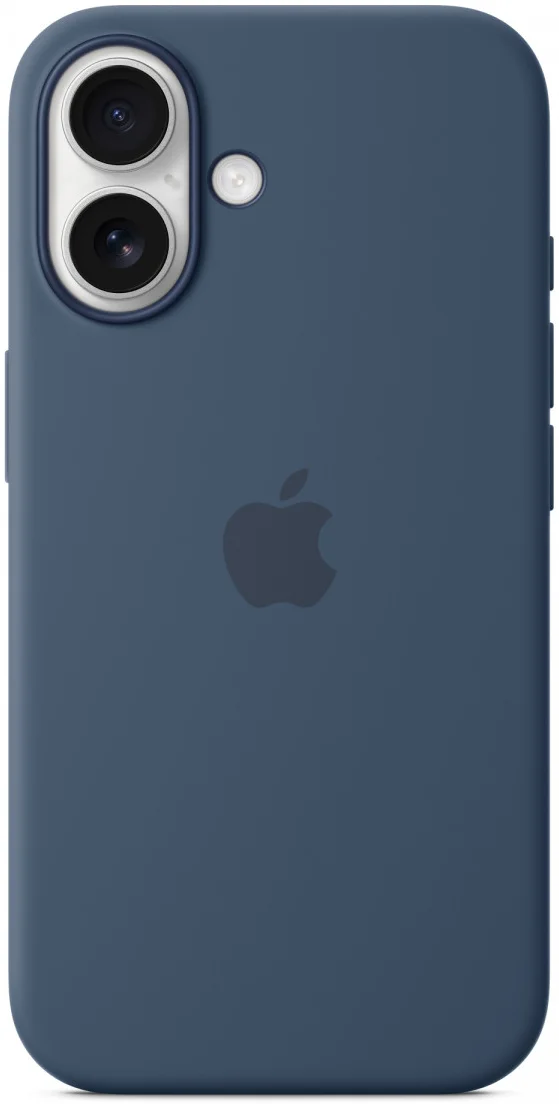 Origineel Apple iPhone 16 Hoesje MagSafe Silicone Case Denim afbeelding 4
