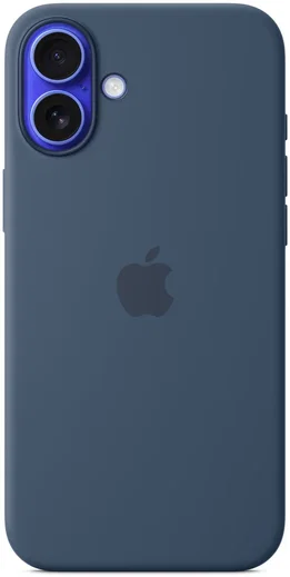 Origineel Apple iPhone 16 Plus Hoesje MagSafe Silicone Case Denim afbeelding 1