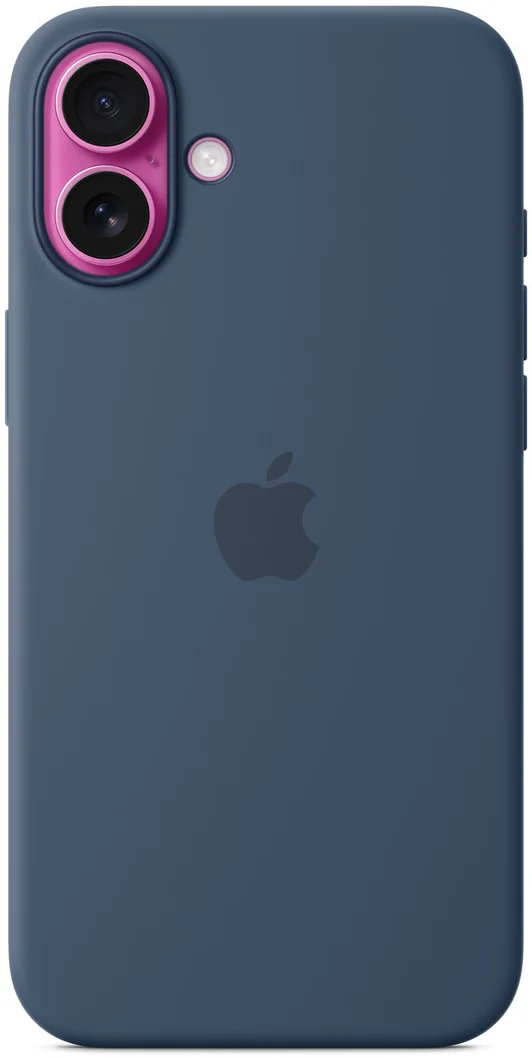 Origineel Apple iPhone 16 Plus Hoesje MagSafe Silicone Case Denim afbeelding 3