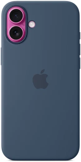 Origineel Apple iPhone 16 Plus Hoesje MagSafe Silicone Case Denim afbeelding 3