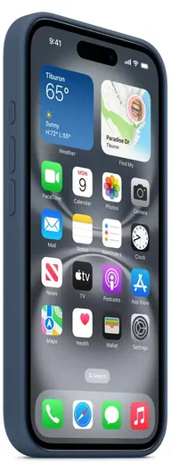 Origineel Apple iPhone 16 Plus Hoesje MagSafe Silicone Case Denim afbeelding 6
