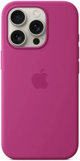 Origineel Apple iPhone 16 Pro Hoesje MagSafe Silicone Case Fuchsia afbeelding 3