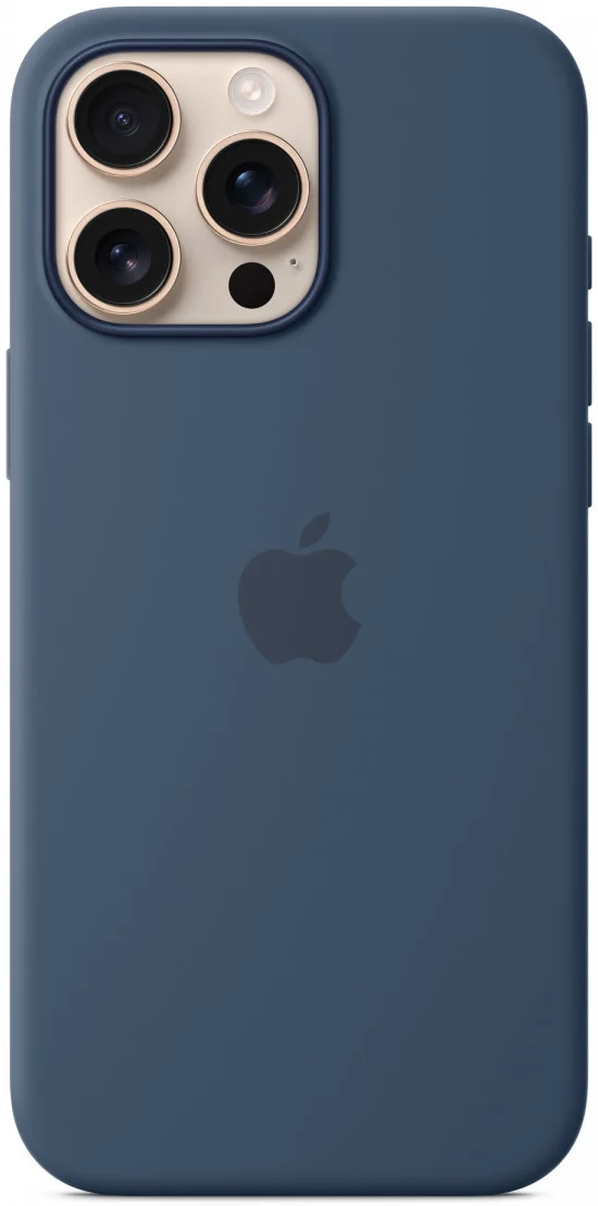 Origineel Apple iPhone 16 Pro Max Hoesje MagSafe Silicone Case Denim afbeelding 1