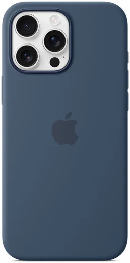 Origineel Apple iPhone 16 Pro Max Hoesje MagSafe Silicone Case Denim afbeelding 3