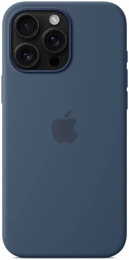 Origineel Apple iPhone 16 Pro Max Hoesje MagSafe Silicone Case Denim afbeelding 4