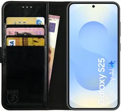 Rosso Element Samsung Galaxy S25 Hoesje Book Case Wallet Zwart afbeelding