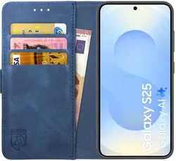 Rosso Element Samsung Galaxy S25 Hoesje Book Case Wallet Blauw afbeelding